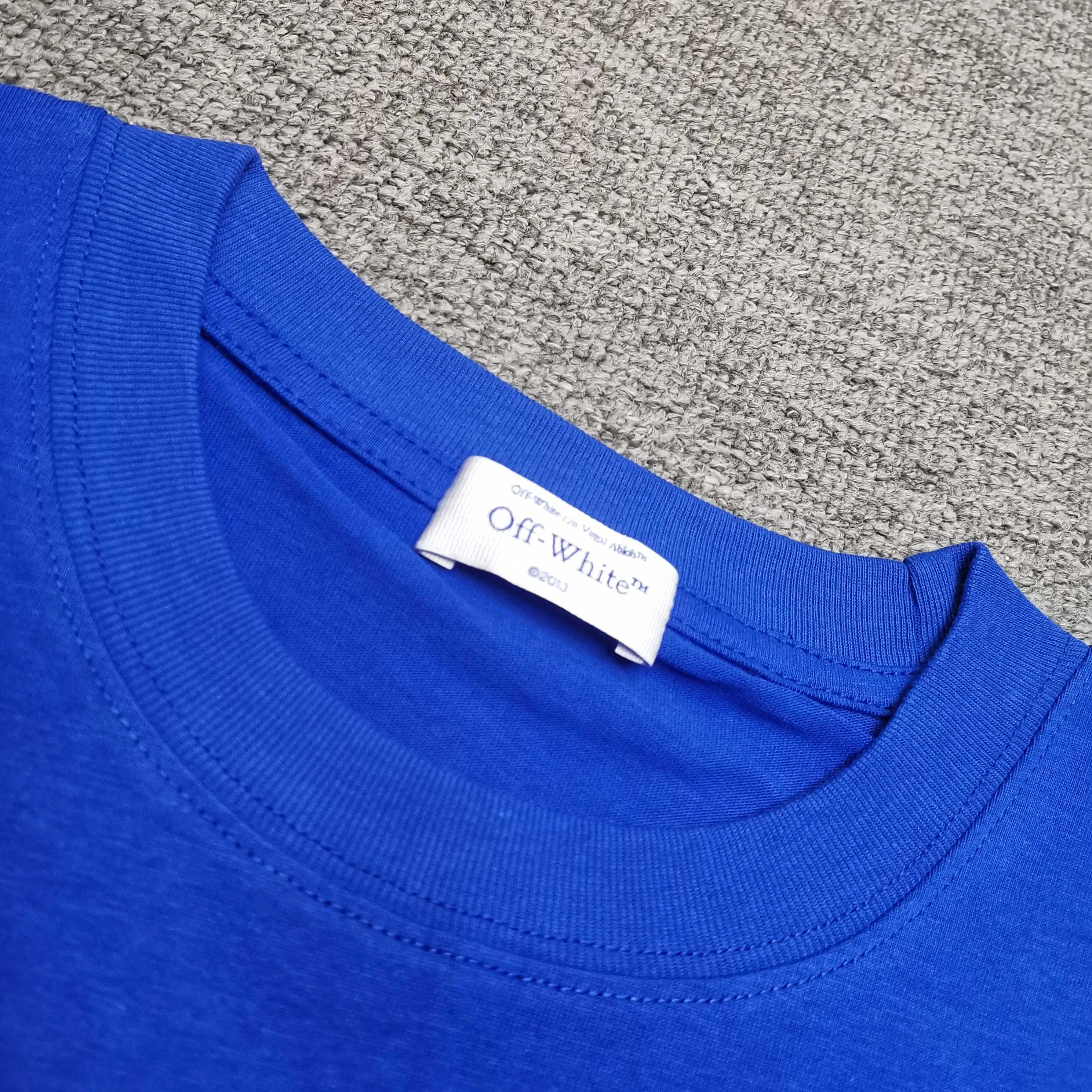 Off white top version, new loose short-sleeved T-shirt Color: Black White Blue Gray Size: S M L XL P240